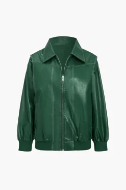 MICAS Outerwear|Outerwear-Collared Zipper Jacket