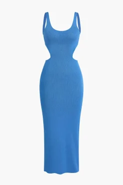 MICAS Knitwear|Knit Dresses-Color Block Backless Cami Knit Dress