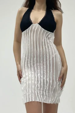 MICAS Mini Dresses-Color Block Backless Mini Dress Contrast Color