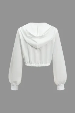 MICAS Pant Sets-Color Block Denim Patchwork Hooded Zipper Jacket And Trousers Set