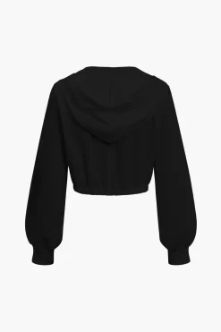 MICAS Pant Sets-Color Block Denim Patchwork Hooded Zipper Jacket And Trousers Set