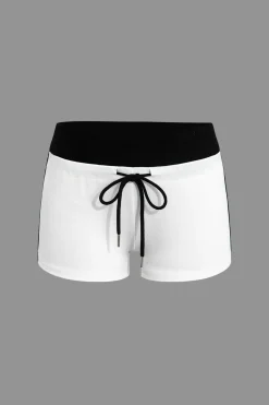 MICAS Shorts-Color Block Drawstring Shorts Contrast Color