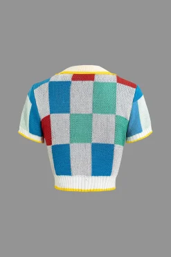 MICAS Skirt Sets-Color Block Knit Top and Split Mini Skirt Set MULTICOLOR