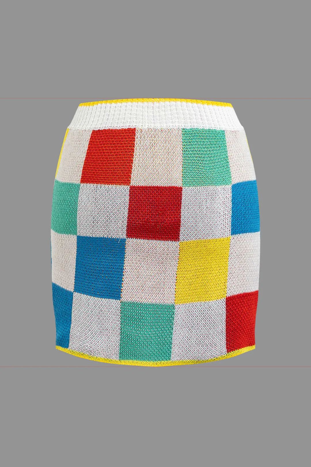 MICAS Skirt Sets-Color Block Knit Top and Split Mini Skirt Set MULTICOLOR