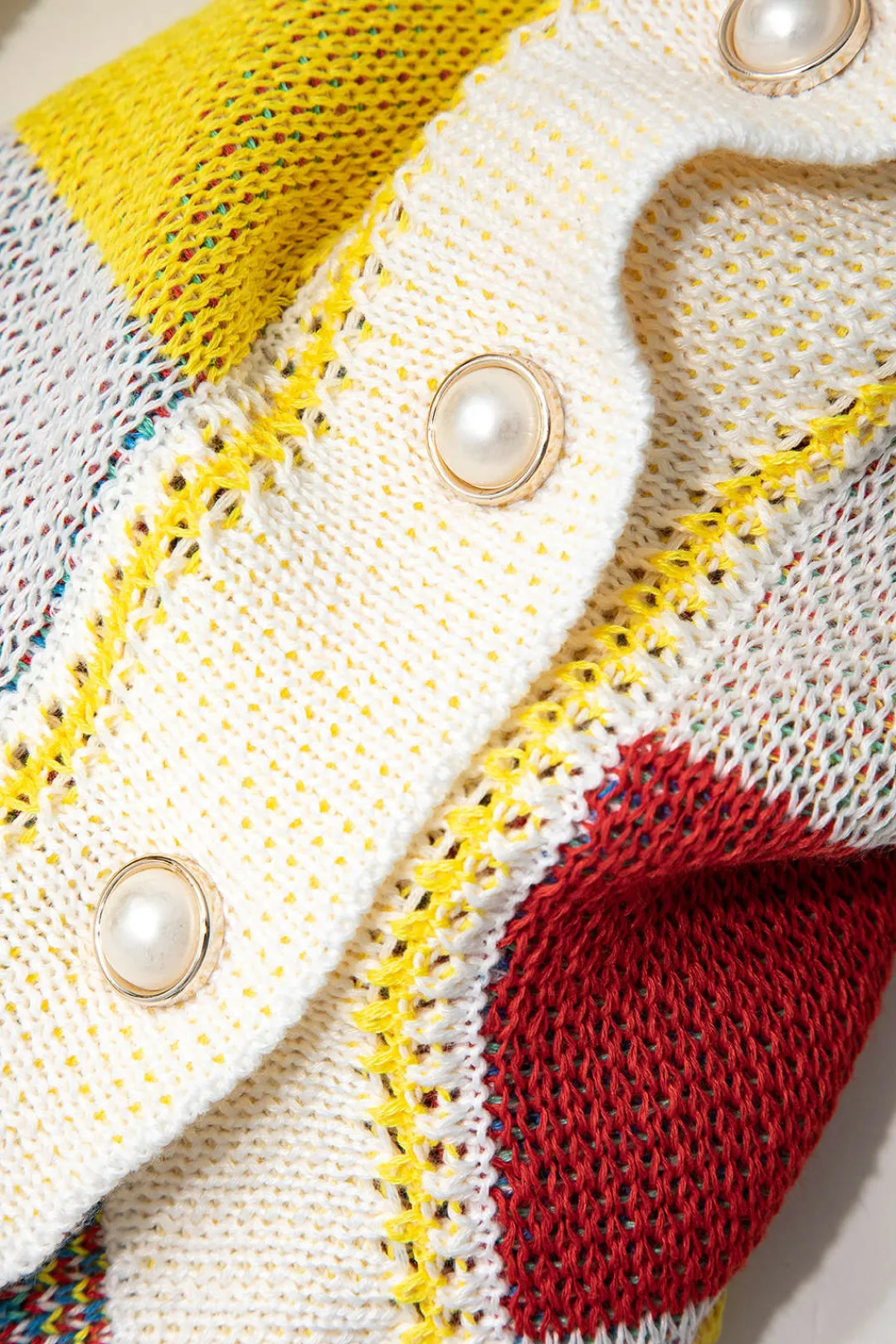 MICAS Skirt Sets-Color Block Knit Top and Split Mini Skirt Set MULTICOLOR