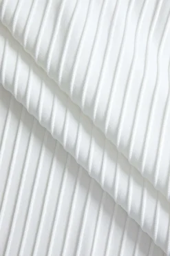 MICAS Skirts-Color Block Pleated Zipper Skirt WHITE