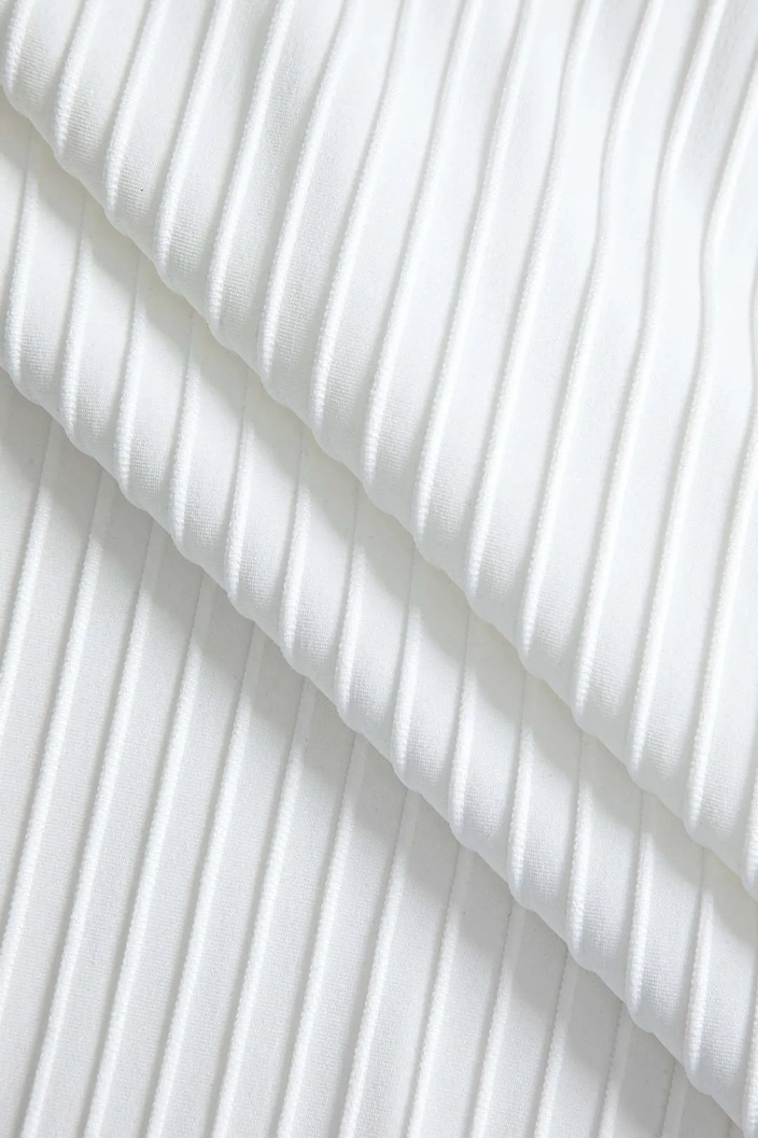 MICAS Skirts-Color Block Pleated Zipper Skirt WHITE