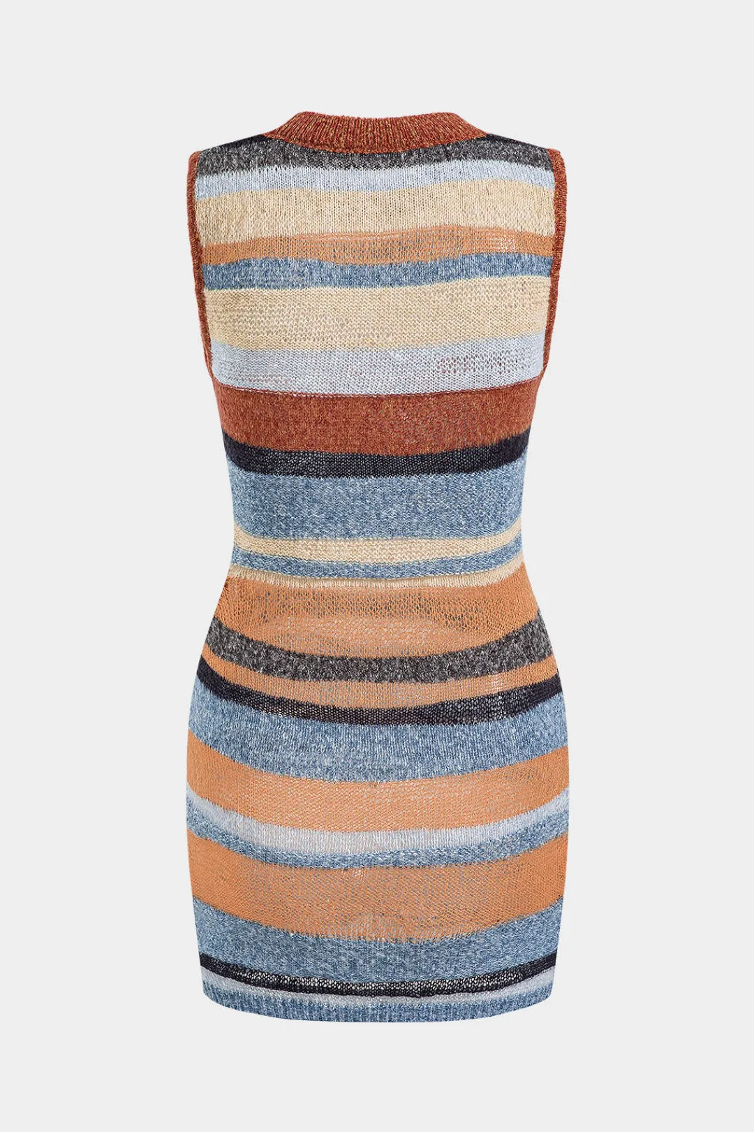 MICAS Knit Dresses-Color Block Print Knit Cut Out Sleeveless Dress MULTICOLOR