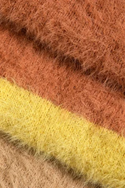 MICAS Knit Dresses-Color Block Print Sweater Cut Out Sweater Dress Contrast Color