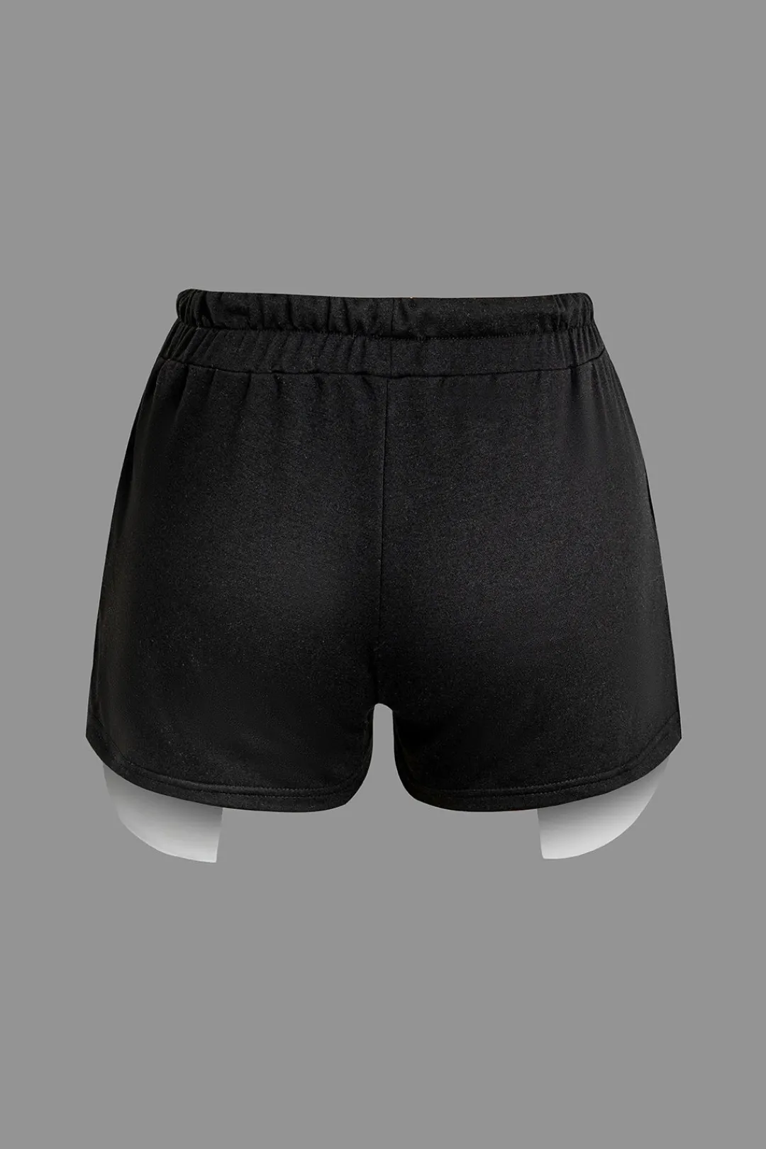 MICAS Short Sets-Color Block Side Slit Waist Short Set BLACK