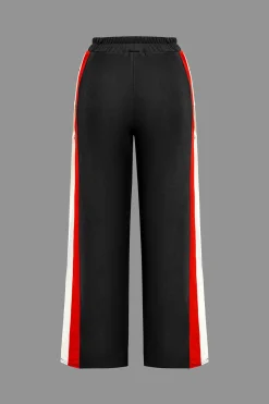 MICAS Pants-Color Block Wide Leg Trousers