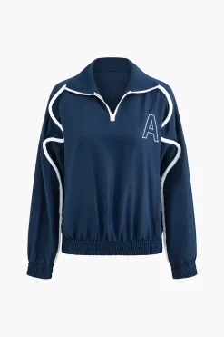 MICAS Outerwear|Outerwear-Color Block Zipper Jacket BLUE