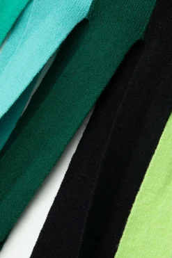 MICAS Knit Dresses-Colorblock Fringe Hem Sleeveless Knit Dress