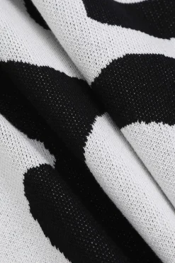 MICAS Knitwear|Knit Dresses-Colorblock One Shoulder Slit Knit Dress