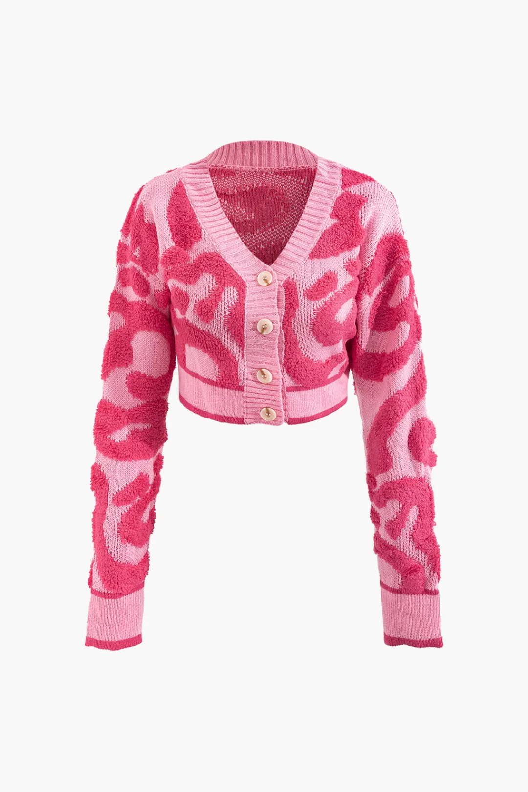 MICAS Outerwear|Knitwear-Colorblock V-neck Knit Button Up Cardigan