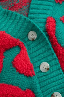 MICAS Outerwear|Knitwear-Colorblock V-neck Knit Button Up Cardigan