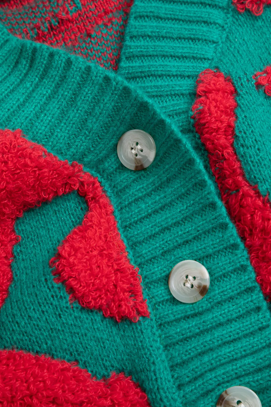 MICAS Outerwear|Knitwear-Colorblock V-neck Knit Button Up Cardigan