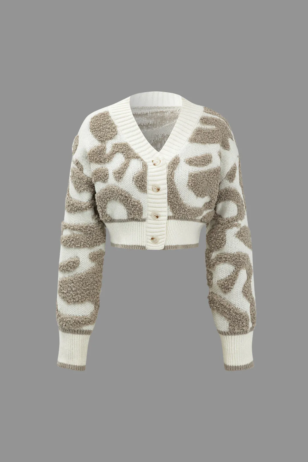 MICAS Outerwear|Knitwear-Colorblock V-neck Knit Button Up Cardigan