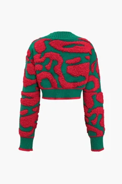 MICAS Outerwear|Knitwear-Colorblock V-neck Knit Button Up Cardigan