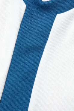 MICAS Maxi Dresses-Colorblock V-neck Ribbed Split Maxi Dress