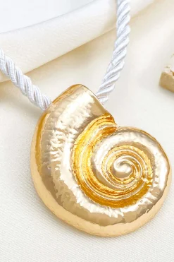 MICAS Necklaces|Accessories-Conch Shell Stud Necklace GOLD