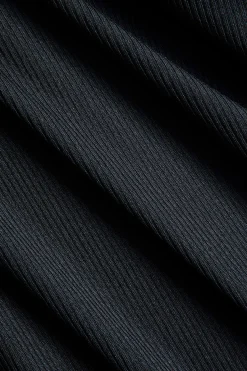 MICAS Bodysuits-Contrast Binding Long Sleeve Bell Sleeve Bodysuit BLACK