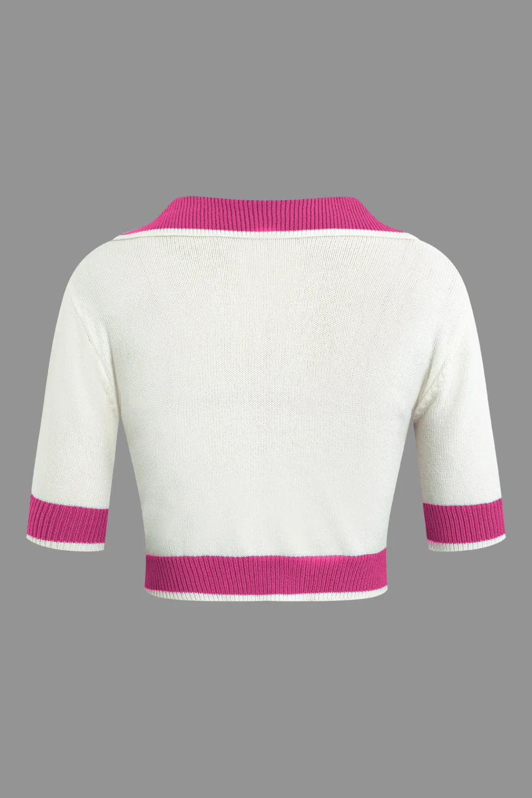 MICAS Vacation Sets|Knit Sets-Contrast Collar Crop Knit Top And Mini Skirt Set