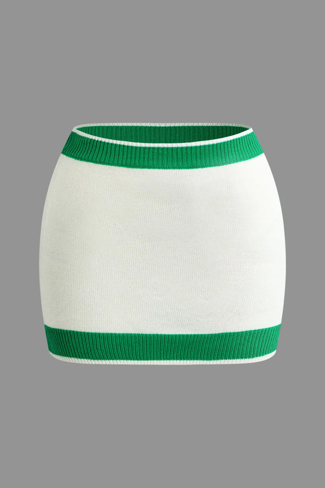 MICAS Vacation Sets|Knit Sets-Contrast Collar Crop Knit Top And Mini Skirt Set