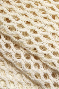 MICAS Knit Sets-Contrast Crochet V-Neck Knit Shorts Set