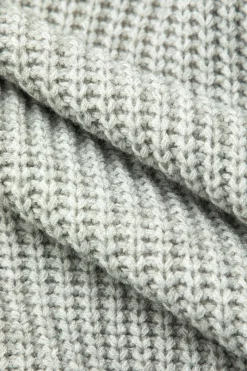 MICAS Knitwear|Knit Tops-Contrast Denim Stitching Round Neck Sweater