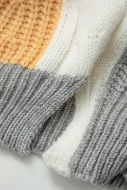 MICAS Knitwear|Knit Tops-Contrast Denim Stitching Round Neck Sweater