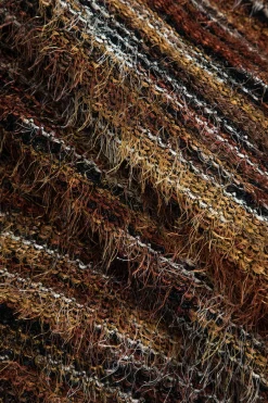 MICAS Knitwear|Knit Tops-Contrast Faux Fur Sweater Long-Sleeve Top MULTICOLOR