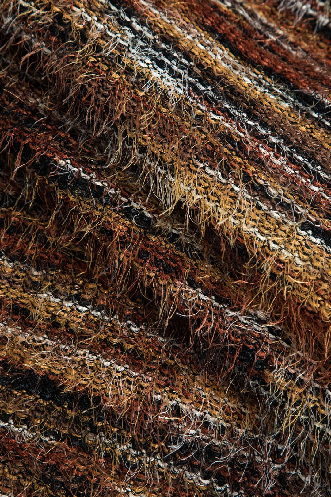 MICAS Knitwear|Knit Tops-Contrast Faux Fur Sweater Long-Sleeve Top MULTICOLOR