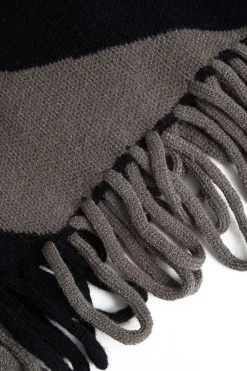 MICAS Knitwear|Knit Tops-Contrast Fringe Sweater Tank Top BLACK