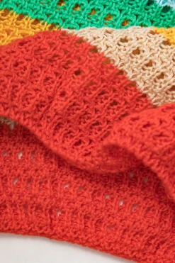 MICAS Knit Dresses-Contrast Hollow Out Tank Mini Dress MULTICOLOR