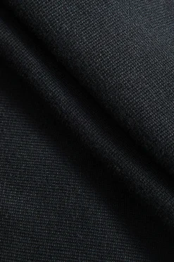 MICAS Knitwear|Knit Sets-Contrast Knit Button Ruffle Top And Pants Set BLACK