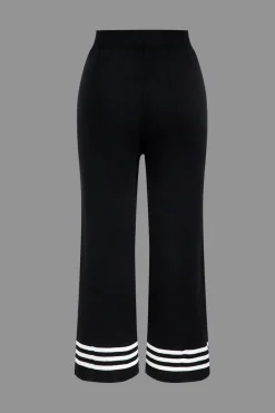 MICAS Knitwear|Knit Sets-Contrast Knit Button Top And Pants Set