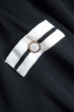 MICAS Knitwear|Knit Sets-Contrast Knit Button Top And Pants Set