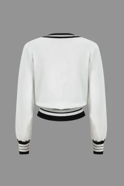 MICAS Knitwear|Knit Sets-Contrast Knit Button Top And Pants Set