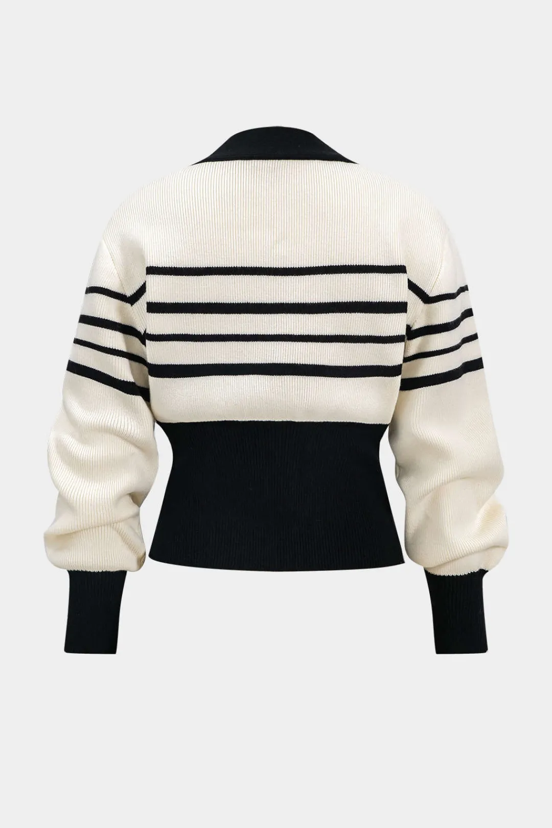 MICAS Outerwear|Knitwear-Contrast Knit Metallic Button Cardigan Contrast Color