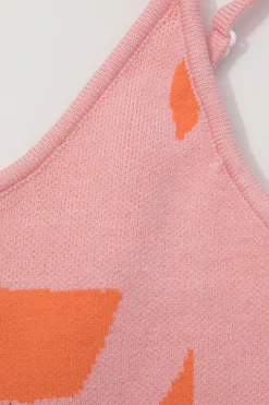 MICAS Knit Dresses-Contrast Knit Slip Maxi Dress