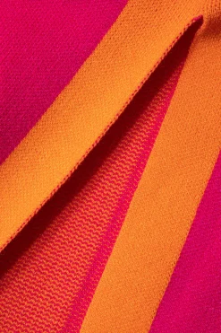 MICAS Knit Dresses-Contrast Knitted Slit Midi Dress