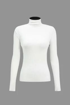 MICAS Long Sleeve Tops|Long Sleeves Tops-Contrast Long-Sleeve Top