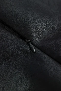 MICAS Skirts-Contrast Pleated Faux Leather Mini Skirt WHITE