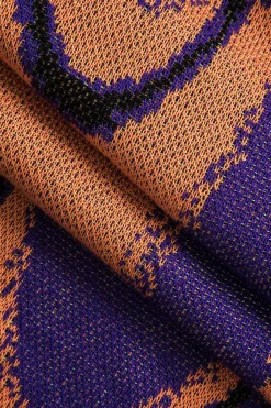 MICAS Knit Dresses-Contrast Print Knit Zipper Back Dress MULTICOLOR