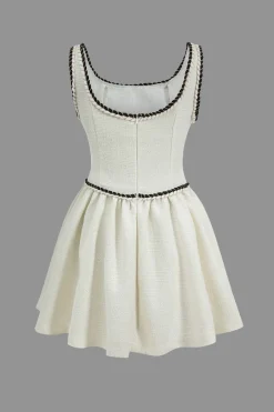 MICAS Mini Dresses-Contrast Ruched Slip Sleeveless Mini Dress IVORY