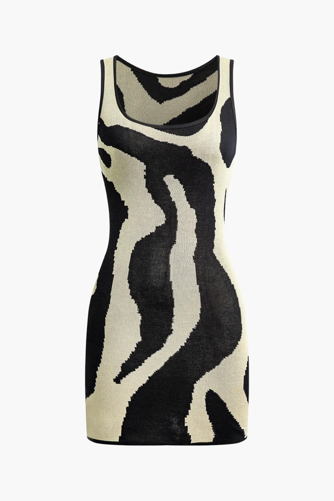 MICAS Knitwear|Knit Dresses-Contrast Sleeveless Knit Mini Dress