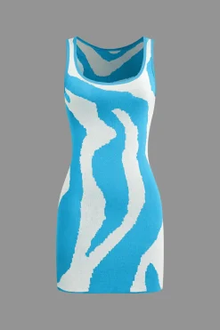 MICAS Knitwear|Knit Dresses-Contrast Sleeveless Knit Mini Dress