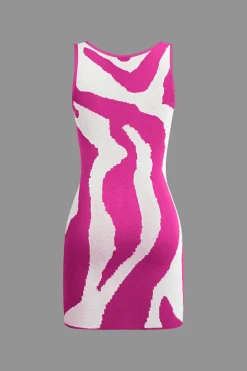 MICAS Knitwear|Knit Dresses-Contrast Sleeveless Knit Mini Dress