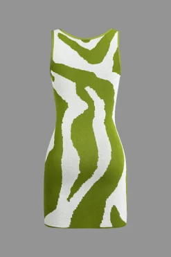 MICAS Knitwear|Knit Dresses-Contrast Sleeveless Knit Mini Dress